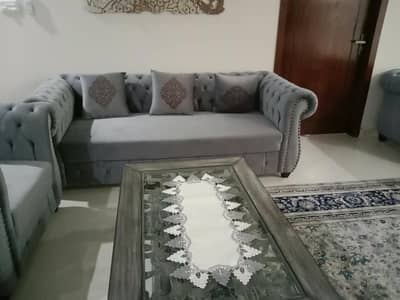 11 seater sofa set, 1Lshape with a puffy and 5 seater another