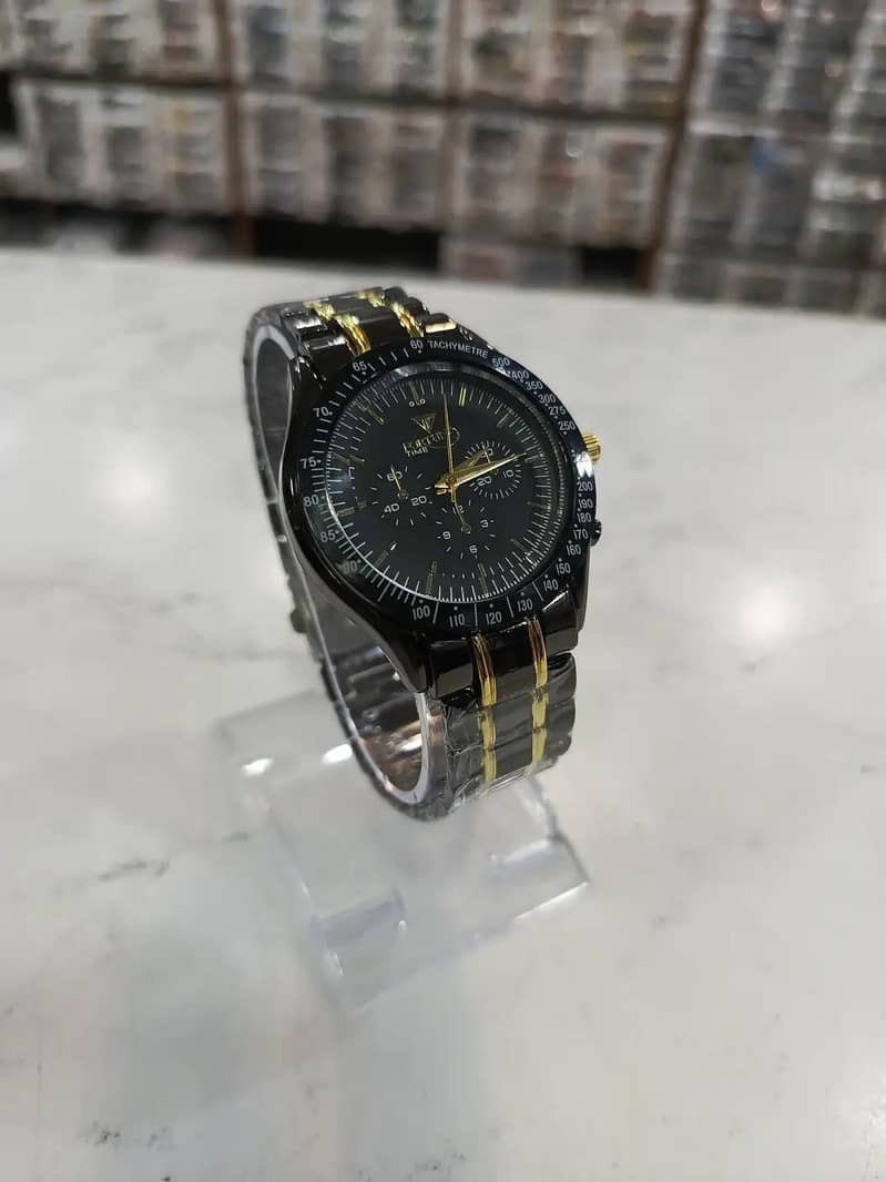 Men's Multicolor Brass Round Chain Watch - Watches - 1120192608