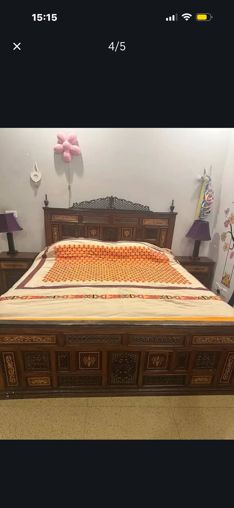 Solid wood bed set 1
