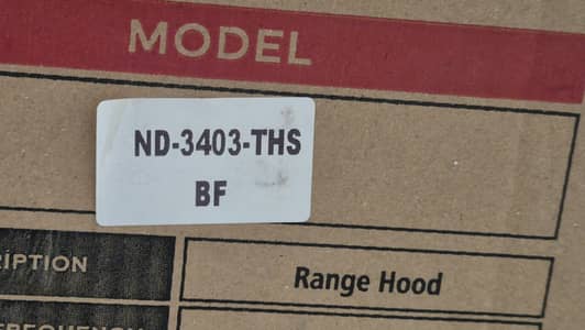 Brand New Box Packed Range Hood Available for Sale