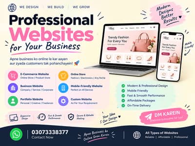 Professional Website & E-Commerce Website And Mobile App Development