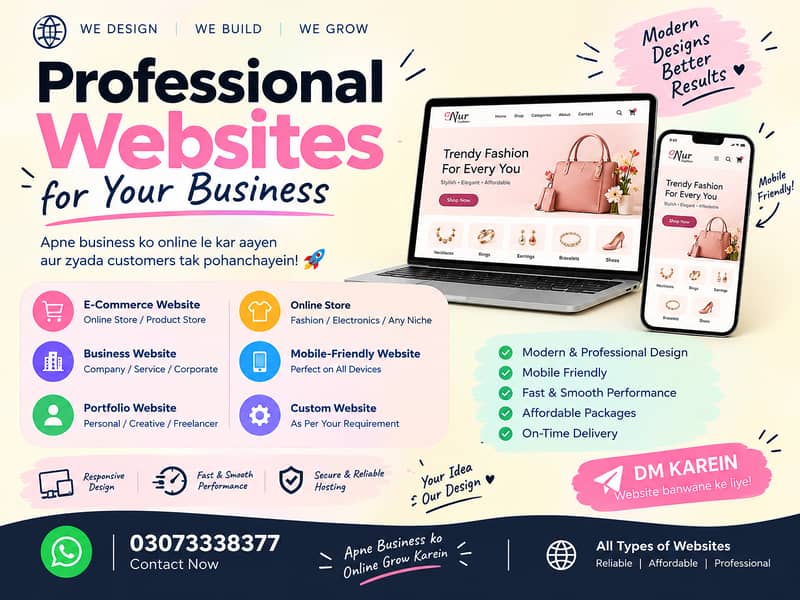 Professional Website & E-Commerce Website And Mobile App Development 0