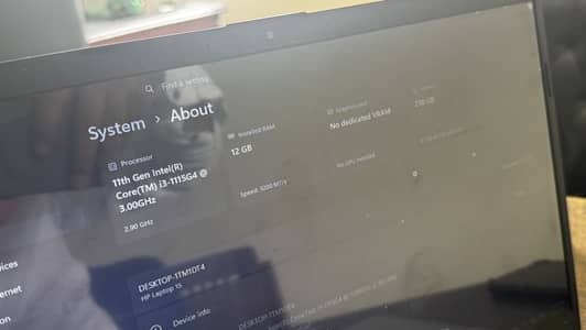 HP Core i3 11th Gen | Ram 12 GB , NVMe 256