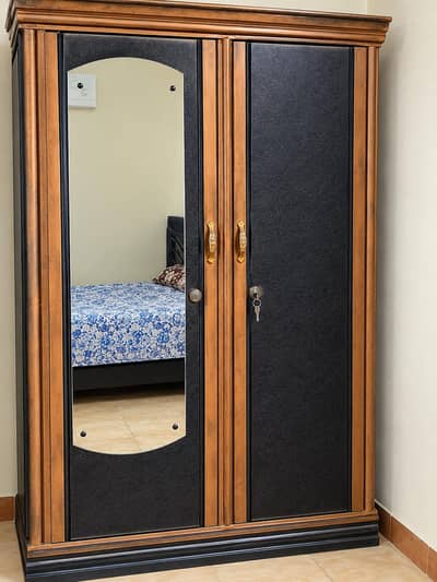 2 Door iron wardrobe with mirror