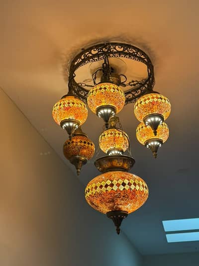 6-Piece Decorative Lights Set – Turkish Chandelier & Lamps