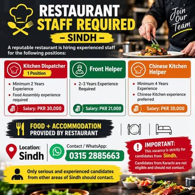 | Kitchen Dispatcher | Front Helper | Chinese Kitchen Helper