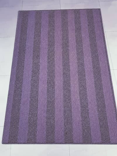 Beautiful Striped Rug 79×62 Inches | Pink & Grey | Good Condition