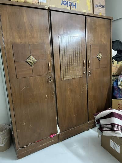 3-Door Wooden Wardrobe for Sale