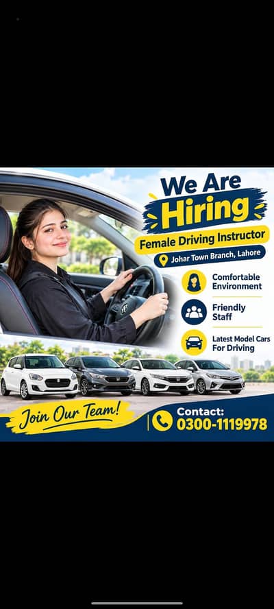 Female Driving Instructor Required – Johar Town Lahore