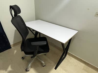 Premium Office Chair + Study/Work Table For Sale