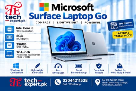 Microsoft surface laptop go| i5-10th gen | 8GB DDR4 | 256GB SSD Nvme|