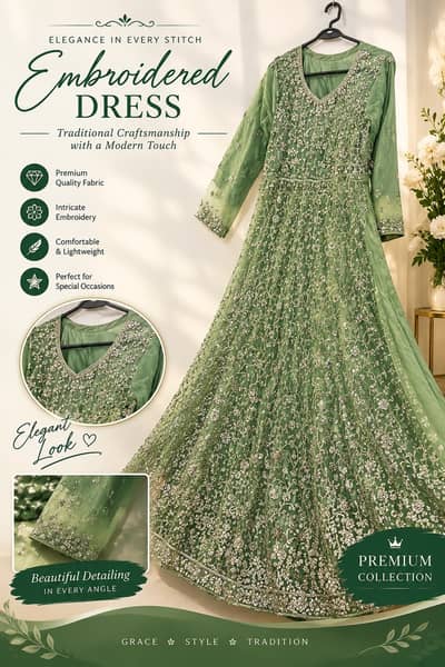 Party Wear Dress | Elegant Maxi with Dupatta | with jewellery