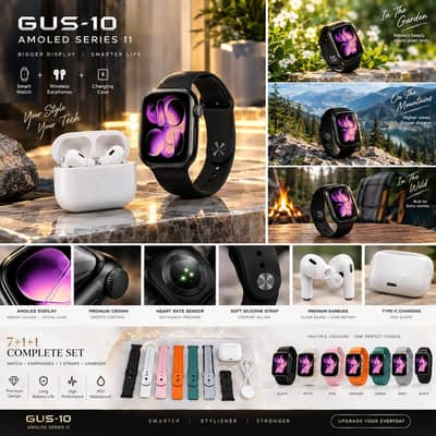 GUS-10 Series 11 AMOLED Smart Watch 7+1+1