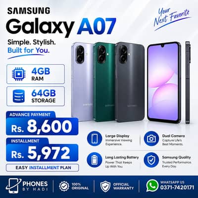 Samsung Galaxy A07 ( 4/64GB ) Available on Easy Installment