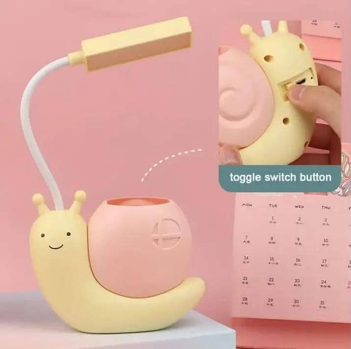 Adjustable Foldable cartoon snail led table light 1
