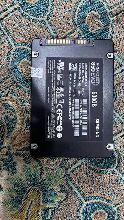 Samsung  ssd hard 850 evo 100 health500 gb