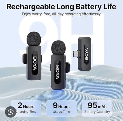  BOYA BY-V20 Wireless Microphone – 2.4GHz | Dual Mic