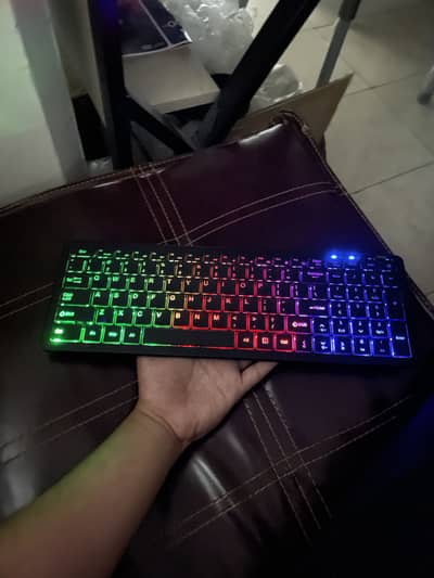 RGB Backlit Slim Wireless Keyboard | Rechargeable | 2.4GHz USB Dongle