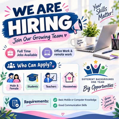 we're hiring males and females for office and home based work