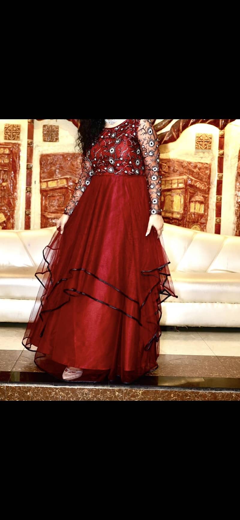 Maroon net Maxi 0