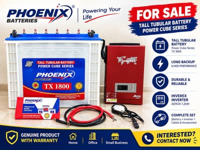 INVEREX INVERTER AND PHOENIX BATTERY FOR SALE