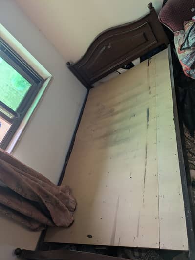 Used Single Wooden Bed with Mattress – Urgent Moving Sale