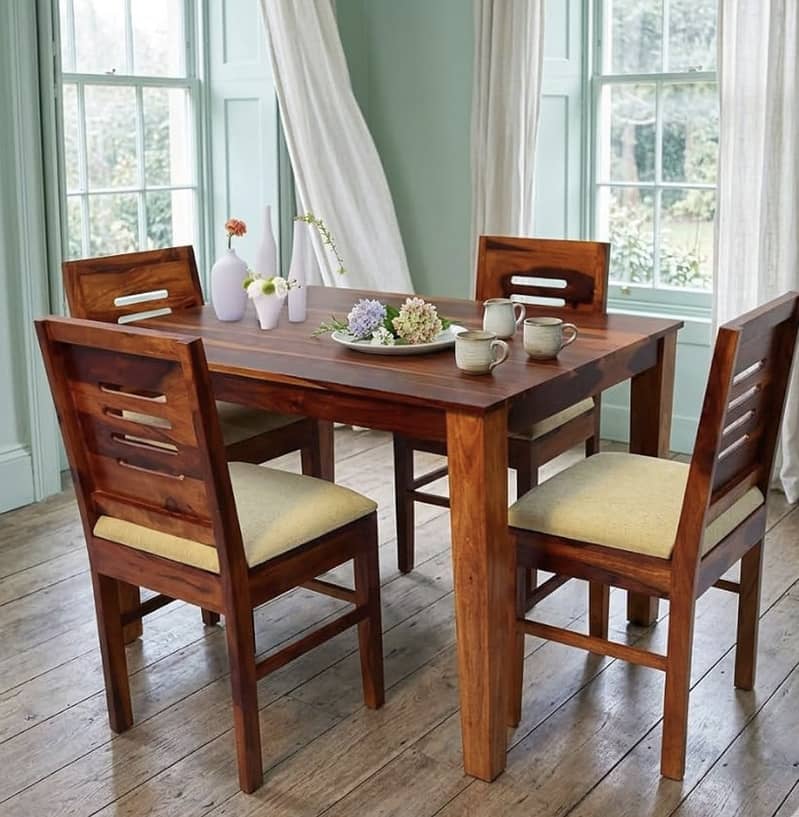 Dining Table 4 seated | Pure Solid |Ash Wood| 1