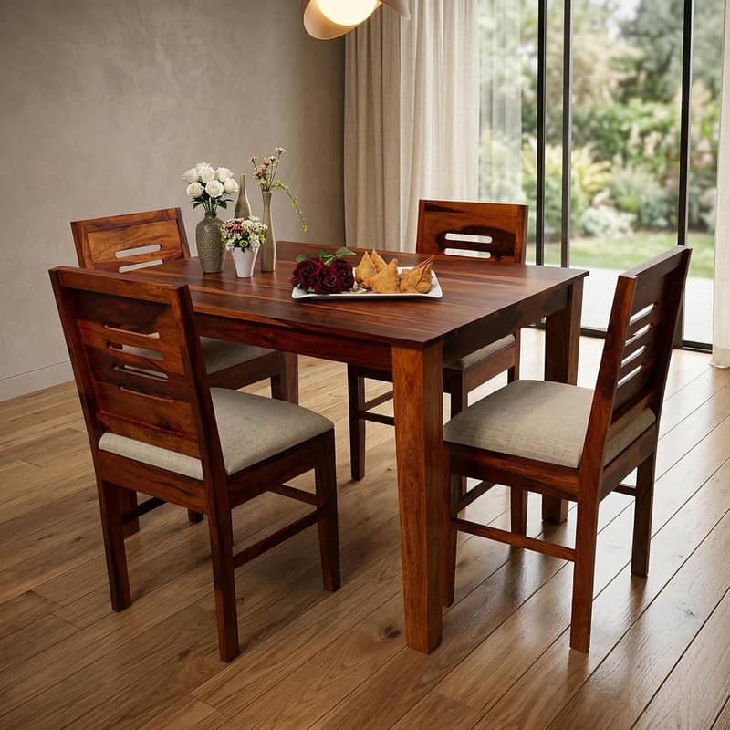 Dining Table 4 seated | Pure Solid |Ash Wood| 2