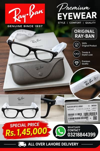 Original Ray-Ban Blayzer Optics Gen2 RW7001 Black Eyeglasses |