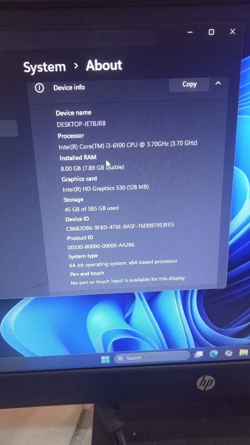 Dell core i3 6th generation 4
