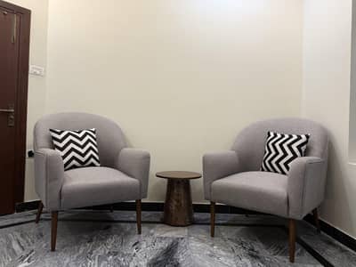 Brand New 2-Seater Lounge Chair Set with Side Table