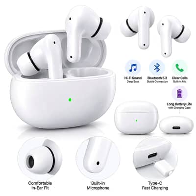 TWS Wireless Earbuds – Bluetooth 5.3, Hi-Fi Sound, Clear Calls & Type