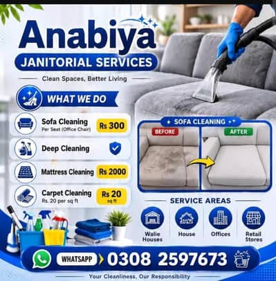 Sofa Cleaning, Carpet Cleaning, Mattres Cleaning in all karachi