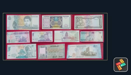 World Different Currency Notes. . . .