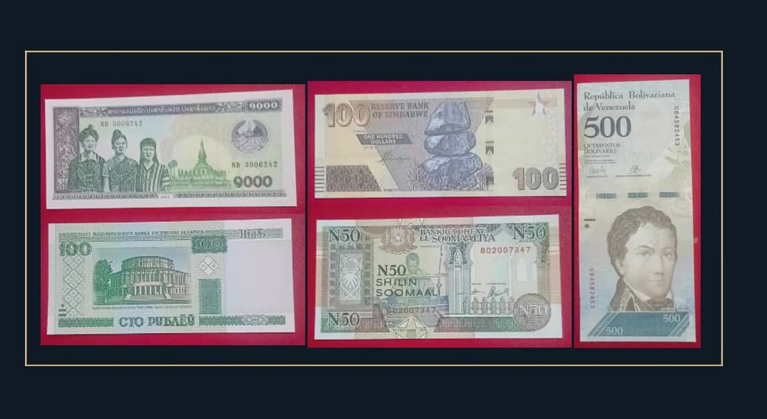World Different Currency Notes. . . . 0