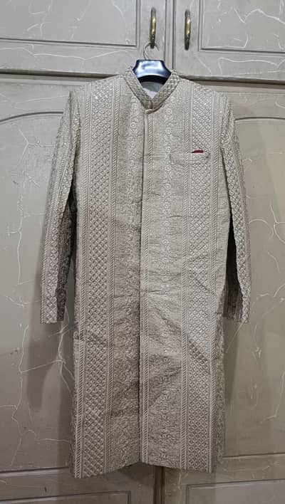 Branded sherwani, kula, dupatta and khusa available. See details