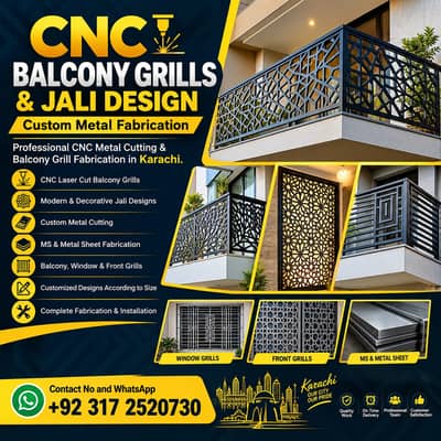 CNC Balcony Grills & Jali Design | Custom Metal Fabrication services