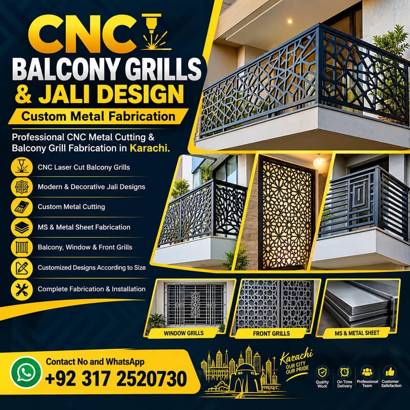 CNC Balcony Grills & Jali Design | Custom Metal Fabrication services ...
