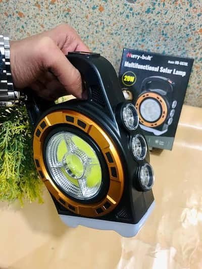 Solar Powered Lantern Black Gold 3 Mode USB Rechargeable
