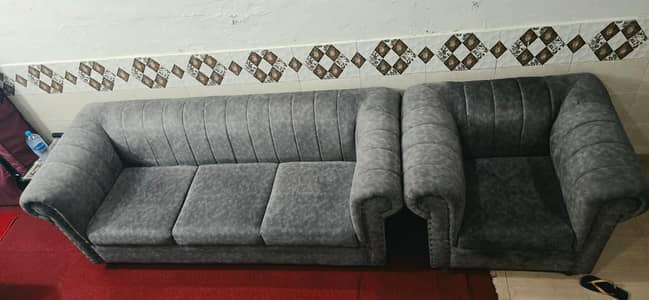 Dark grey Chesterfield Sofa Set 3+2+1-Excellent Condition | PKR 65,000