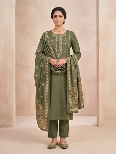 Dream ready. to wear 3 PC cotton heavy embroidered
