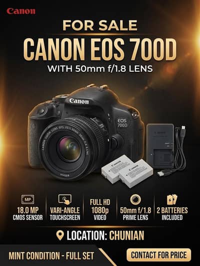 Canon 700d with 50mm leans