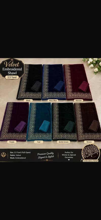 Velvet Embroided Shawl