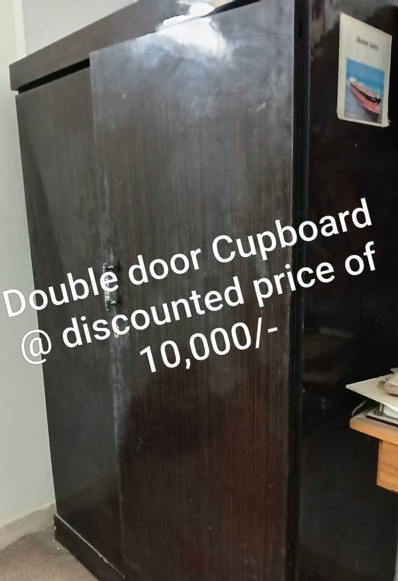 2 door cupboard & computer with table 0