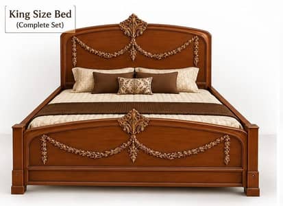 Brand New King Size Bedroom Set | Wooden Bedroom Set | Complete Set