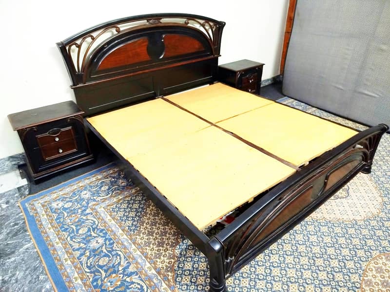 King Bed Set, , Single Bed & Dressing Table - Solid Shesham Wood 1