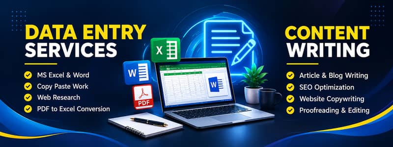 Freelance Content Writer & Data Entry | Rate: 1000-1500 Per Hour