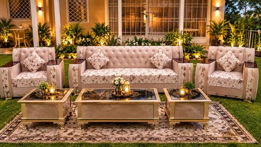 mini sofa and full size sofa with table