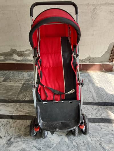 `Baby Stroller Pram - Red & Black - Foldable - Excellent Condition`