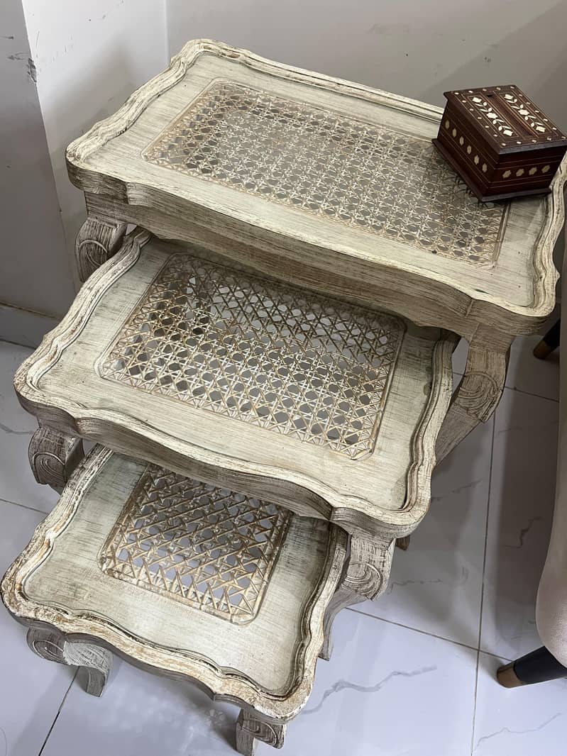 sofa set(3+3+1) center table. . nesting table 1